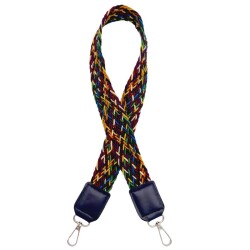 Angel Çanta Aksesuar Ledi Supra Örgü Model Lacivert Renk Derili Çanta Sapı Gümüş Metalli - Angel Çanta Aksesuar