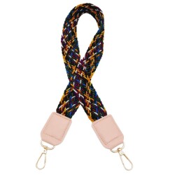 Angel Çanta Aksesuar Ledi Supra Örgü Model Pudra Renk Derili Çanta Sapı Light Gold Metalli - 2