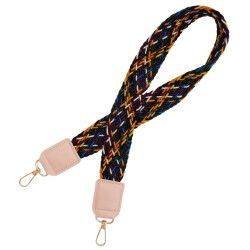 Angel Çanta Aksesuar Ledi Supra Örgü Model Pudra Renk Derili Çanta Sapı Light Gold Metalli - 3