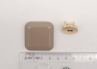 Angel Çanta Aksesuar 3.5 cm Kare Akrilikli Koyu Bej Renk Light Gold Mıknatıslı Kilit - 2
