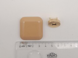 Angel Çanta Aksesuar 3.5 cm Kare Akrilikli Sütlü Kahve Renk Light Gold Mıknatıslı Kilit - 2