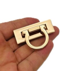 Angel Çanta Aksesuar 4.5x3 Cm Light Gold Halkalı Kilit - Angel Çanta Aksesuar