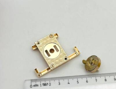 Angel Çanta Aksesuar 5.5x3.5 Cm Light Gold T Model Kilit - 2