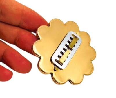 Angel Çanta Aksesuar 6 cm İncili Yuvarlak Light Gold Kilit - 3