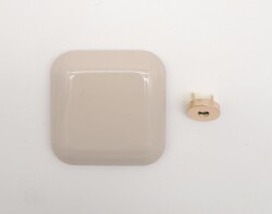 Angel Çanta Aksesuar 7 cm Kare Akrilikli Bej Renk Light Gold Mıknatıslı Kilit - Angel Çanta Aksesuar