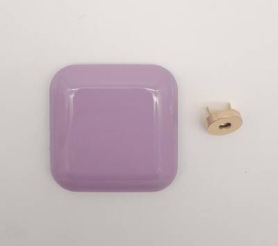 Angel Çanta Aksesuar 7 cm Kare Akrilikli Lila Renk Light Gold Mıknatıslı Kilit - 1