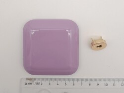 Angel Çanta Aksesuar 7 cm Kare Akrilikli Lila Renk Light Gold Mıknatıslı Kilit - 2