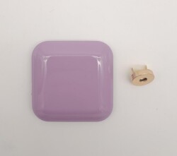 Angel Çanta Aksesuar 7 cm Kare Akrilikli Lila Renk Light Gold Mıknatıslı Kilit - Angel Çanta Aksesuar