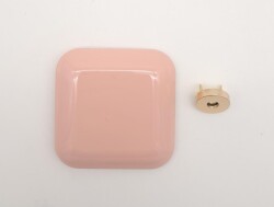 Angel Çanta Aksesuar 7 cm Kare Akrilikli Pudra Renk Light Gold Mıknatıslı Kilit - Angel Çanta Aksesuar