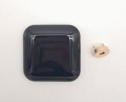 Angel Çanta Aksesuar 7 cm Kare Akrilikli Siyah Renk Light Gold Mıknatıslı Kilit - Angel Çanta Aksesuar