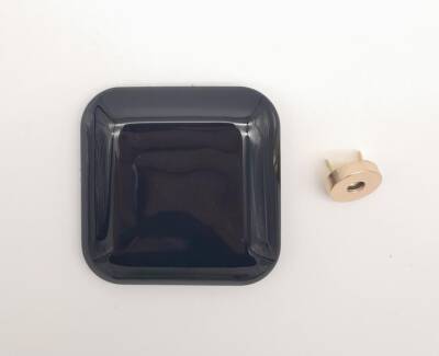 Angel Çanta Aksesuar 7 cm Kare Akrilikli Siyah Renk Light Gold Mıknatıslı Kilit - 1