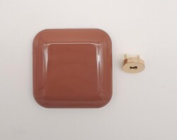Angel Çanta Aksesuar 7 cm Kare Akrilikli Taba Renk Light Gold Mıknatıslı Kilit - Angel Çanta Aksesuar