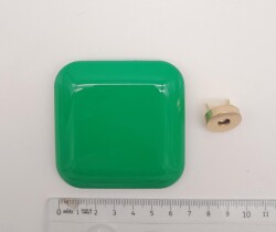 Angel Çanta Aksesuar 7 cm Kare Akrilikli Yeşil Renk Light Gold Mıknatıslı Kilit - 2