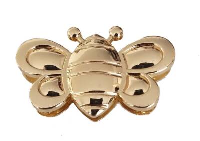 Angel Çanta Aksesuar Kelebek Model Mıknatıslı Kilit Light Gold - 1