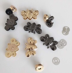 Angel Çanta Aksesuar Kelebek Model Mıknatıslı Kilit Light Gold - 3