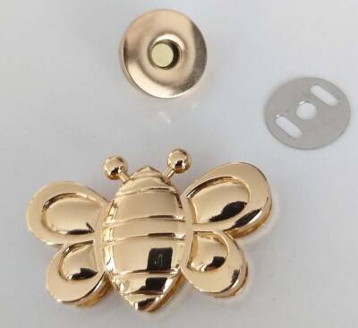 Angel Çanta Aksesuar Kelebek Model Mıknatıslı Kilit Light Gold - 2