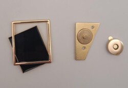 Angel Çanta Aksesuar Light Gold Çerçeve Model Siyah Renk Mıknatıslı Kilit - 3