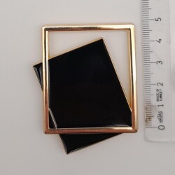 Angel Çanta Aksesuar Light Gold Çerçeve Model Siyah Renk Mıknatıslı Kilit - 5