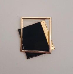 Angel Çanta Aksesuar Light Gold Çerçeve Model Siyah Renk Mıknatıslı Kilit - 2