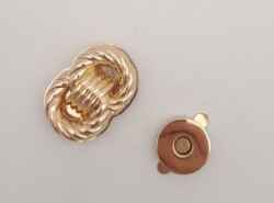 Angel Çanta Aksesuar Light Gold Çift Daire Mıknatıslı Kilit - Angel Çanta Aksesuar