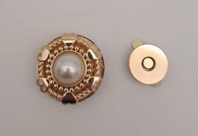 Angel Çanta Aksesuar Light Gold İncili Mıknatıslı Kilit No:86 - 1