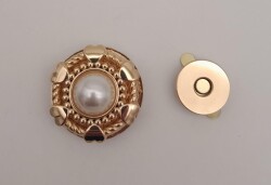 Angel Çanta Aksesuar Light Gold İncili Mıknatıslı Kilit No:86 - Angel Çanta Aksesuar