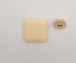 Angel Çanta Aksesuar 3.5 cm Kare Akrilikli Krem Renk Light Gold Mıknatıslı Kilit - Angel Çanta Aksesuar