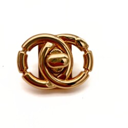 Angel Çanta Aksesuar Light Gold Renk Çift Halkalı Cha Model - Angel Çanta Aksesuar