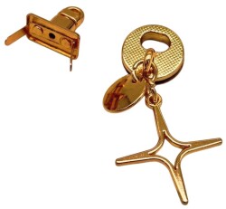 Angel Çanta Aksesuar Light Gold Renk Sarkaç Yıldız Süslü Çanta Kilidi - 2