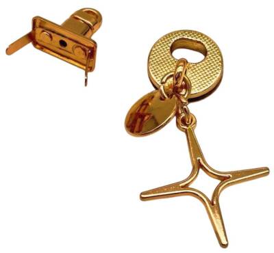 Angel Çanta Aksesuar Light Gold Renk Sarkaç Yıldız Süslü Çanta Kilidi - 2