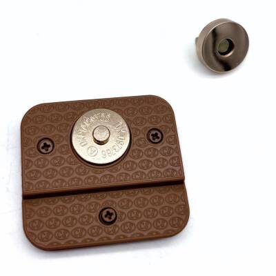 Angel Çanta Aksesuar Sütlü Kahve 5x4.5 cm Mıknatıslı Mat Kilit - 2