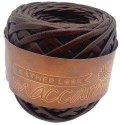 Angel Çanta Aksesuar Koyu Kahve Renk Maccaroni Deri İp - Angel Çanta Aksesuar