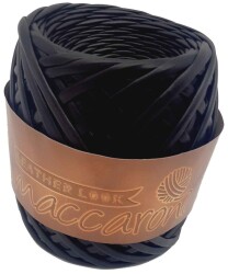 Angel Çanta Aksesuar Siyah Renk Maccaroni Deri İp - Angel Çanta Aksesuar