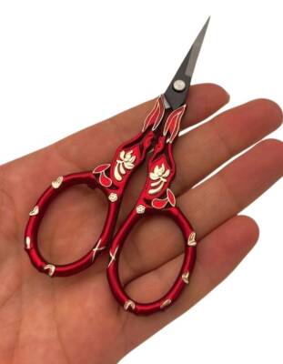 Angel Çanta Aksesuar Kırmızı Renk Vintage Makas 11 cm - 3