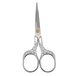 Angel Çanta Aksesuar Vintage Makas Çiçek Desenli Gümüş - Angel Çanta Aksesuar