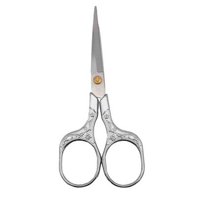 Angel Çanta Aksesuar Vintage Makas Çiçek Desenli Gümüş - 1