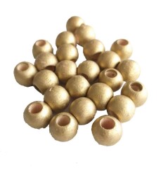 Angel Çanta Aksesuar 20 Gr Gold Renk Ahşap Boncuk - Angel Çanta Aksesuar