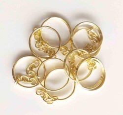 Angel Çanta Aksesuar Anahtarlık Halkası 10 Lu Light Gold Renk - Angel Çanta Aksesuar