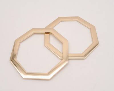 Angel Çanta Aksesuar 10 cm Sekizgen Light Gold Metal Çanta Sapı - 1