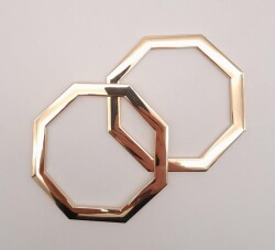 Angel Çanta Aksesuar 10 cm Sekizgen Light Gold Metal Çanta Sapı - 2