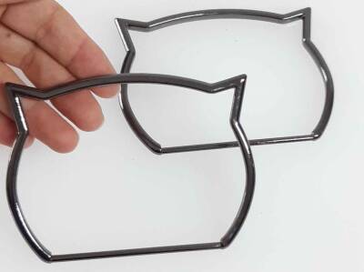 Angel Çanta Aksesuar 11X8 Cm Füme Renk, Kedili Metal Çanta Sapı - 1