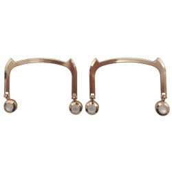 Angel Çanta Aksesuar 11x9 cm Light Gold Renk İncili Metal Çanta Tutma Sapı - 2