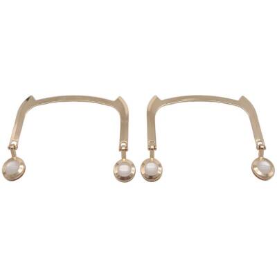 Angel Çanta Aksesuar 11x9 cm Light Gold Renk İncili Metal Çanta Tutma Sapı - 3