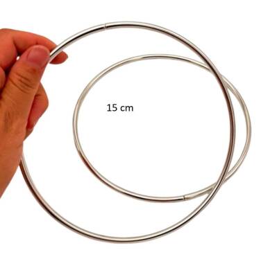 Angel Çanta Aksesuar 15 Cm Yuvarlak Metal Çanta Sapı Gümüş Renk - 1