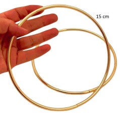 Angel Çanta Aksesuar 15 Cm Yuvarlak Metal Çanta Sapı Light Gold - Angel Çanta Aksesuar