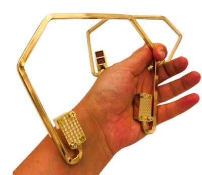 Angel Çanta Aksesuar 15x14 cm Light Gold Renk Vidalı Metal Çanta Sapı Taba Renk Detaylı - 2