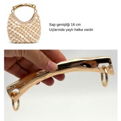 Angel Çanta Aksesuar 16 Cm Kavisli Model Çanta Sapı Light Golden Renk - Angel Çanta Aksesuar