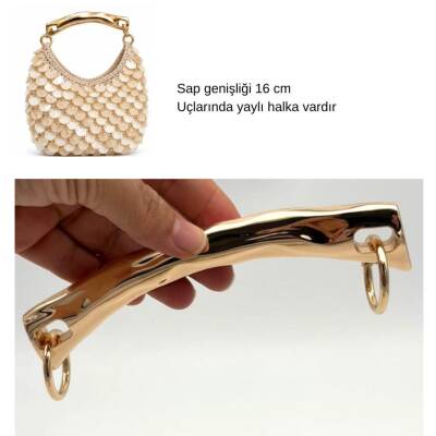 Angel Çanta Aksesuar 16 Cm Kavisli Model Çanta Sapı Light Golden Renk - 1