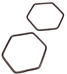 Angel Çanta Aksesuar Füme Renk Altıgen Model Çift Metal Çanta Sapı - 2