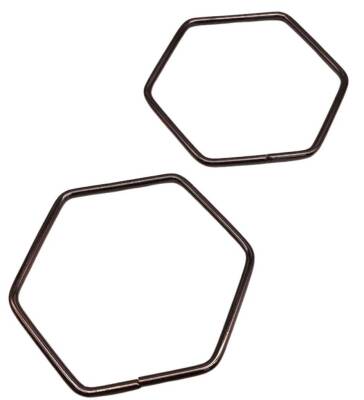 Angel Çanta Aksesuar Füme Renk Altıgen Model Çift Metal Çanta Sapı - 2